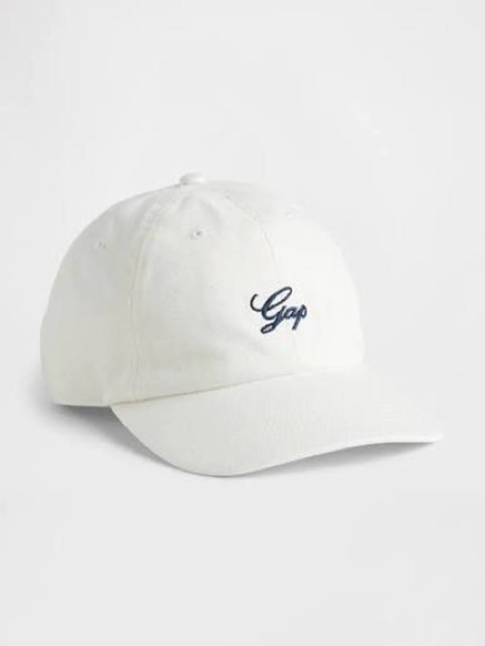 GAP Off-White Cap with Navy Script Logo